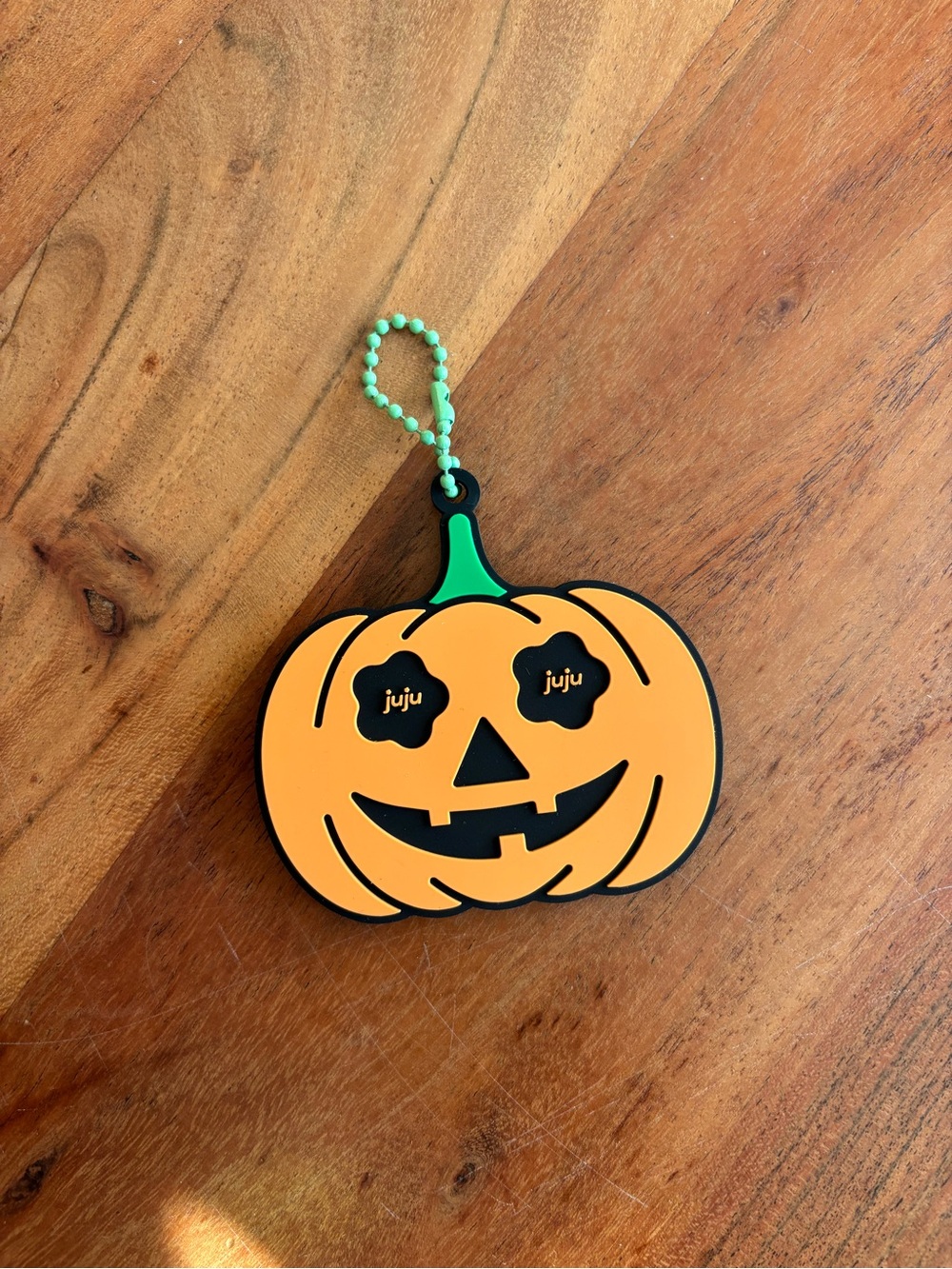 CJ Hendry JuJu Orange Pumpkin Keychain with Green Stem